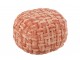 Růžovo-oranžový kulatý proplétaný puf Crocheted - Ø 48*35 cm J-Line by Jolipa