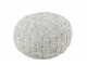 Světle modrý kulatý proplétaný puf Crocheted - Ø 48*35 cm J-Line by Jolipa