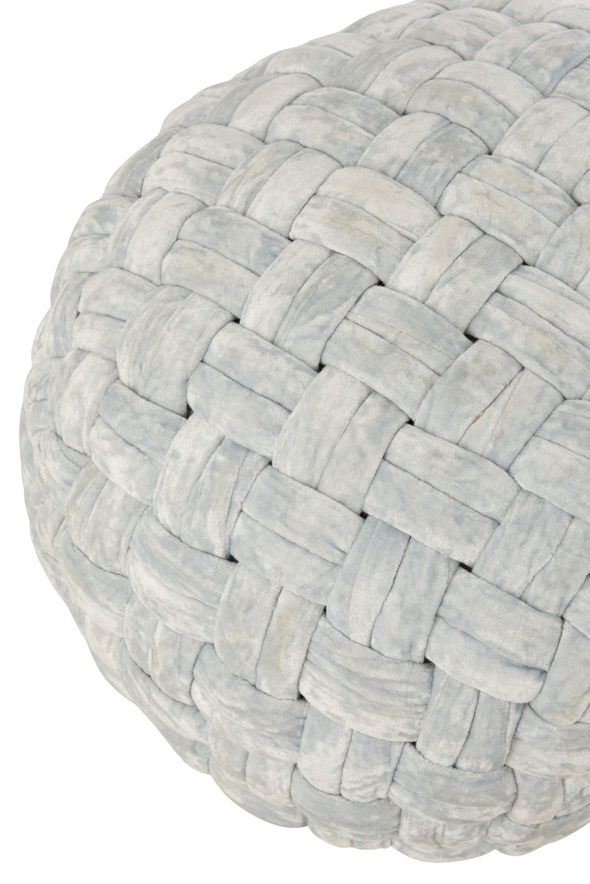 Světle modrý kulatý proplétaný puf Crocheted - Ø 48*35 cm J-Line by Jolipa Světle modrý kulatý proplétaný puf Crocheted - Ø 48*35 cm J-Line by Jolipa