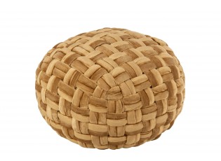 Zlatý kulatý proplétaný puf Crocheted - Ø 48*35 cm