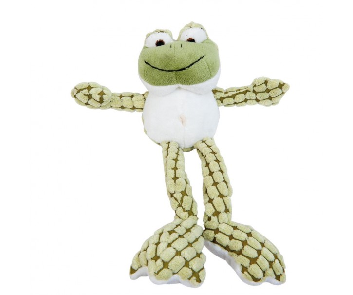 Zeleno bílá plyšová žába Frog - 22*7 cm 