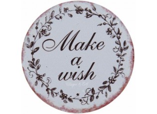 Kulatý kovový magnet Make a wish - Ø 8 cm
