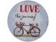 Kovový kulatý magnet Love the journey - Ø 8 cm Clayre & Eef
