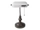 Kovová stolní lampa s bílým stínidlem Michel - Ø 27*40 cm E27/max 1*60W Clayre & Eef