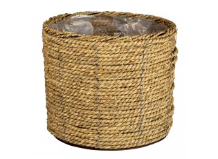 Pletený přírodní obal na květinu M - Ø 26*21 cm