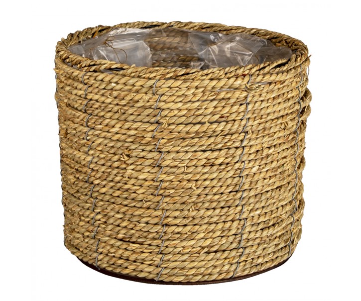 Pletený přírodní obal na květinu M - Ø 26*21 cm Clayre & Eef