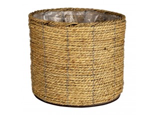 Pletený přírodní obal na květinu L - Ø 30*23 cm