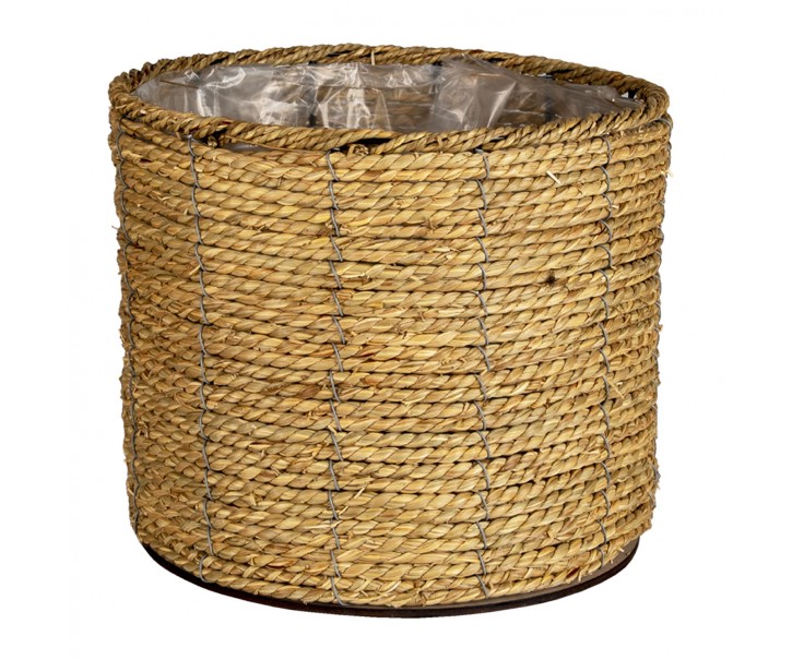 Pletený přírodní obal na květinu L - Ø 30*23 cm Clayre & Eef
