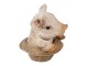 Dekorativní soška prasátka v klobouku - 13*12*14 cm Clayre & Eef