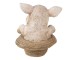 Dekorativní soška prasátka v klobouku - 13*12*14 cm Clayre & Eef