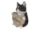 Dekorativní soška koťátka se srdcem Welcome - 12*9*15 cm Clayre & Eef