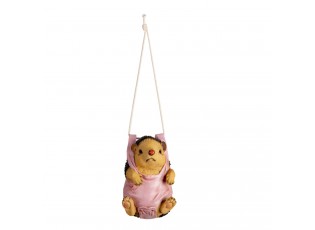 Závěsná dekorativní ozdoba ježek v růžových dupačkách - 13*10*17 cm