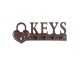 Hnědo černý litinový háček na klíče Keys - 26*3*10 cm Clayre & Eef