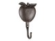 Hnědo černý litinový nástěnný háček Apple - 9*5*18 cm Clayre & Eef