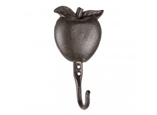Hnědo černý litinový nástěnný háček Apple - 9*5*18 cm