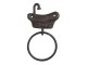 Hnědo černý litinový nástěnný kruhový háček Bath - 12*2*22 cm Clayre & Eef