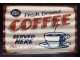 Nástěnná kovová vlnkatá cedule Coffee - 59*39 cm 