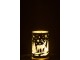 Stříbrný skleněný svícen s Jelenm a Led světýlky - Ø 9*12 cm J-Line by Jolipa