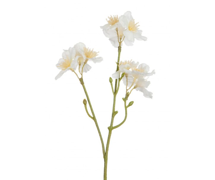 Dekorační umělá větvička s krémovými květy Blossom - 25 cm J-Line by Jolipa