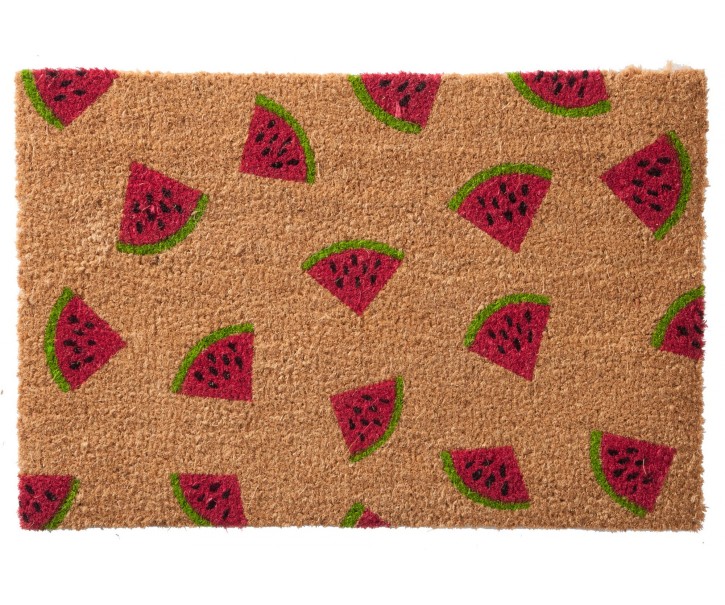 Rohožka z kokosových vláken s motivem melounu - 60*40*1,5 cm J-Line by Jolipa
