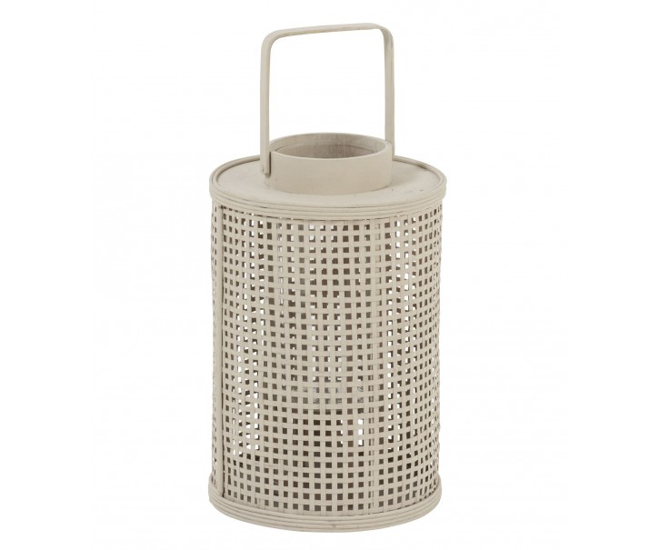 Béžová bambusová lucerna Bamboo Grid - Ø 23*35 cm J-Line by Jolipa