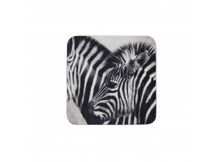 6 ks pevné korkové podtácky Zebras - 10*10*0,4cm