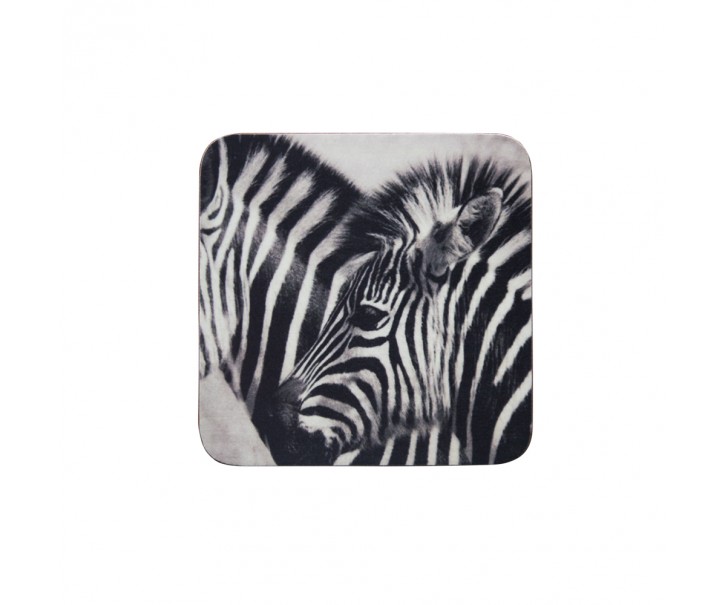 6 ks pevné korkové podtácky Zebras - 10*10*0,4cm Mars & More 
