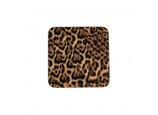 6 ks pevné korkové podtácky Leopard - 10*10*0,4cm