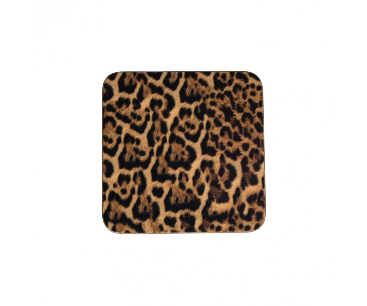 6 ks pevné korkové podtácky Leopard - 10*10*0,4cm Mars & More 