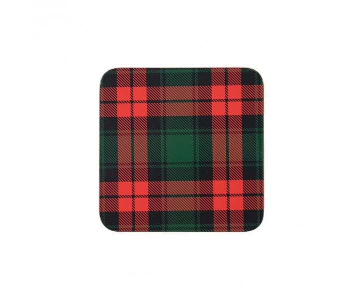 6 ks pevné korkové podtácky Tartan - 10*10*0,4cm Mars & More 