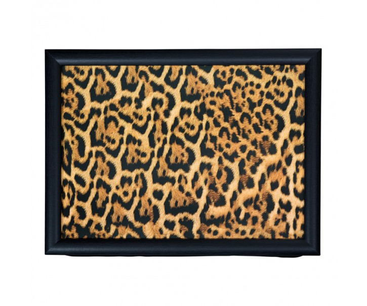 Podnos na nohy Leopard v černém rámu - 43*33*7cm Mars & More 