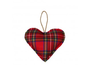 Závěsné dekorativní srdce Tartan S - 10*10*5cm