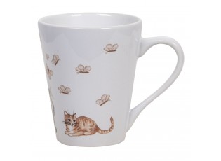 Hrneček s kočičkou a motýlky - Ø 9*10 cm / 300 ml