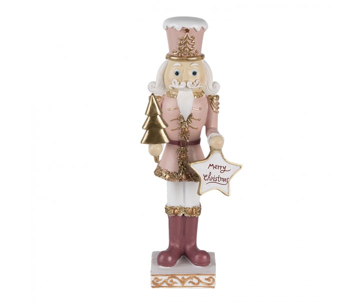Dekorativní soška Louskáčka s cedulkou Merry Christmas - 9*7*22 cm Clayre & Eef