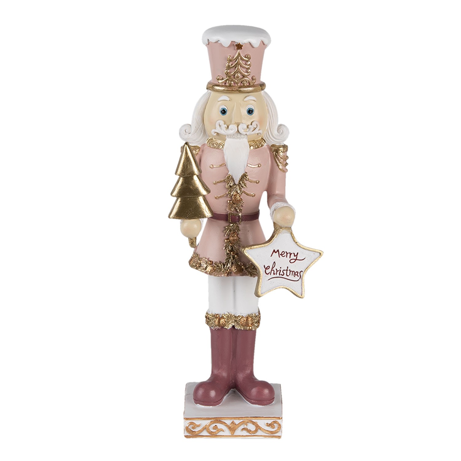 Dekorativní soška Louskáčka s cedulkou Merry Christmas - 9*7*22 cm