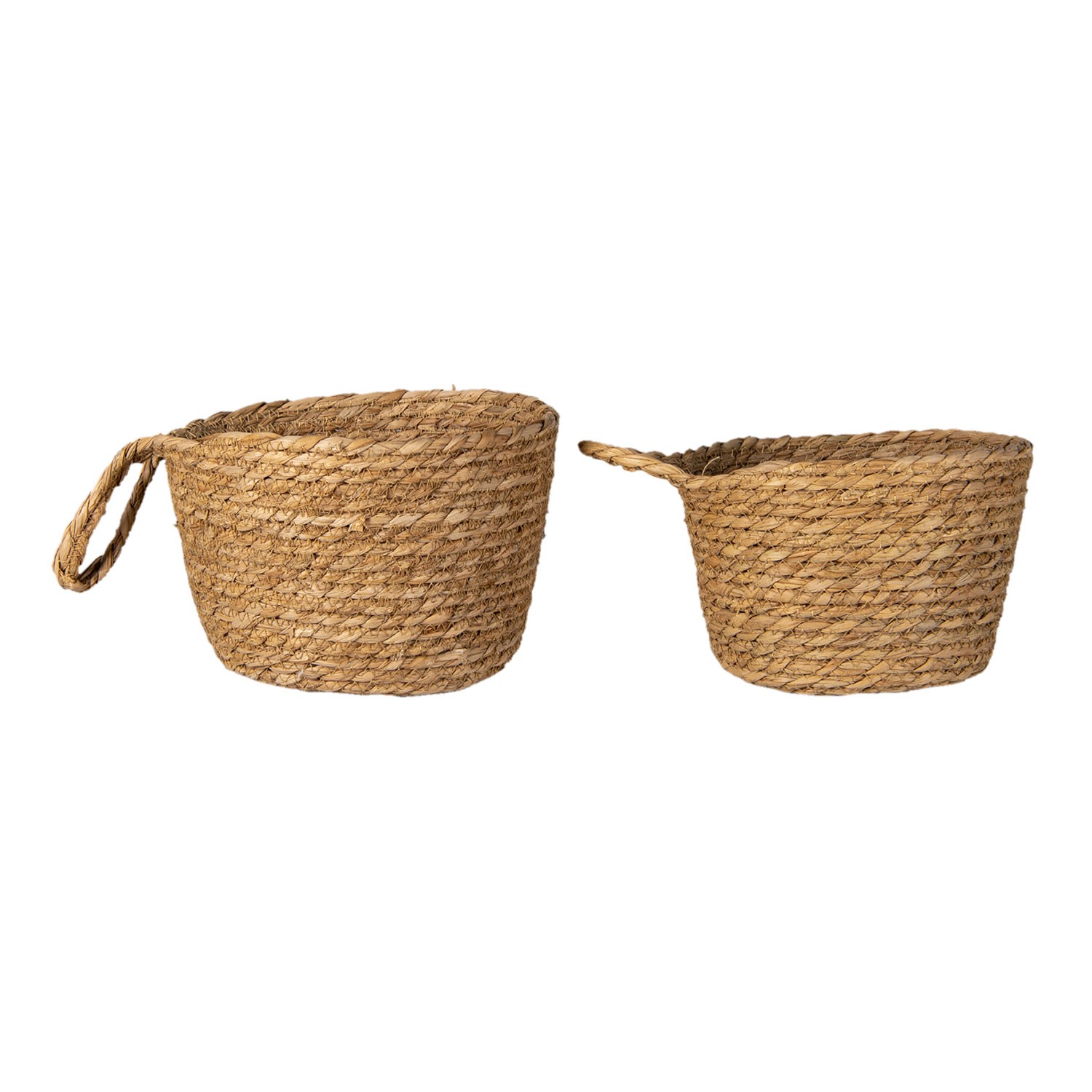 2 ks pletených dekorativních košíků Amar s uchem - Ø 24*15 / Ø 21*14 cm Clayre & Eef 2 ks pletených dekorativních košíků Amar s uchem - Ø 24*15 / Ø 21*14 cm Clayre & Eef