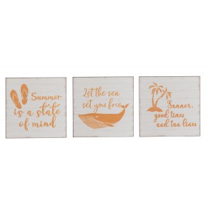 Set 3ks nástěnných dekoračních cedulí Summer - 25*25*1 cm