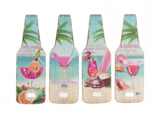 Set 4ks nástěnných otvíráků Coctail - 10*30*1 cm
