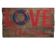 Dřevěná nástěnná 3D cedule Love the Sea - 70*40*5cm J-Line by Jolipa