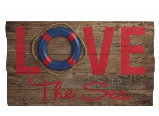 Dřevěná nástěnná 3D cedule Love the Sea - 70*40*5cm