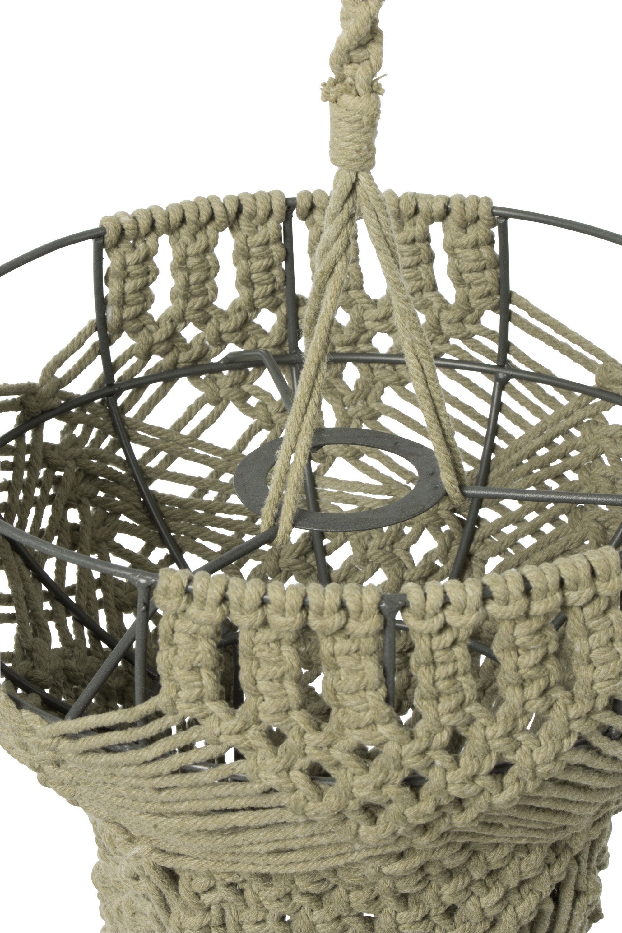 Zelené závěsné stínidlo s provázky Macrame - Ø 25*97 cm / E27 J-Line by Jolipa Zelené závěsné stínidlo s provázky Macrame - Ø 25*97 cm / E27 J-Line by Jolipa