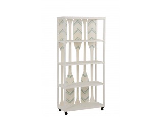 Bílý dřevěný policový regál s pádly Paddles - 80*35*172 cm
