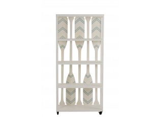 Bílý dřevěný policový regál s pádly Paddles - 80*35*172 cm