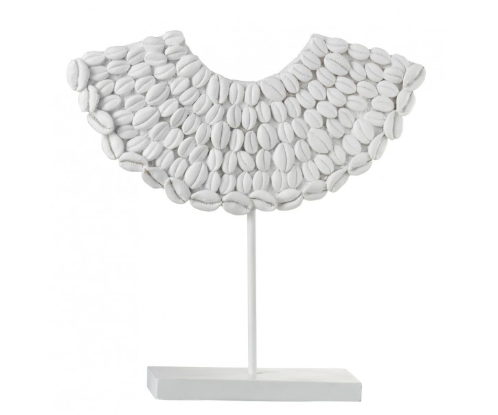 Bílá dekorace mušle na noze - 34*10*34 cm J-Line by Jolipa