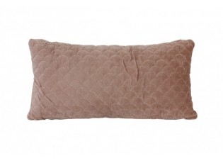 Starorůžový sametový podlouhlý polštář Shell - 60*30 cm