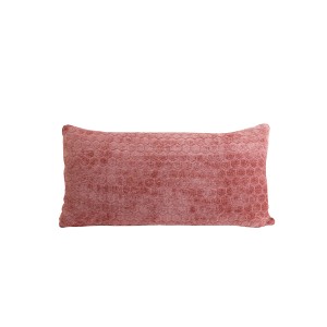 Starorůžový sametový podlouhlý polštář Kameli - 60*30 cm