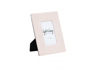Světle růžový sametový fotorámeček Doutzen - 19*24 cm (10*15 cm) (10*15 cm)