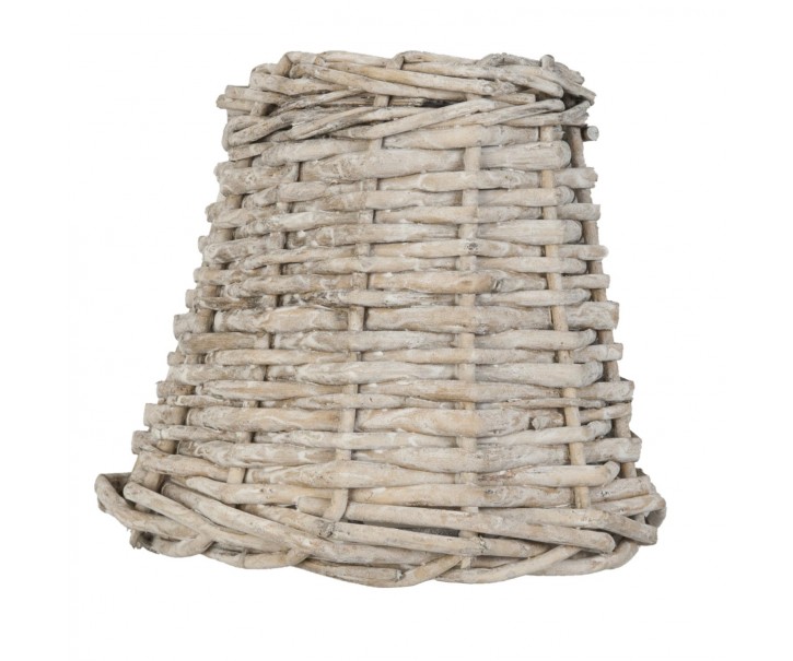 Malé šedé ratanové stínidlo - Ø 14*12 cm / E27 Clayre & Eef