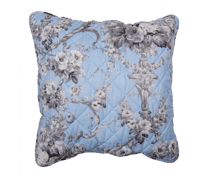 Modrý vintage povlak na polštář M - 50*50 cm Clayre & Eef