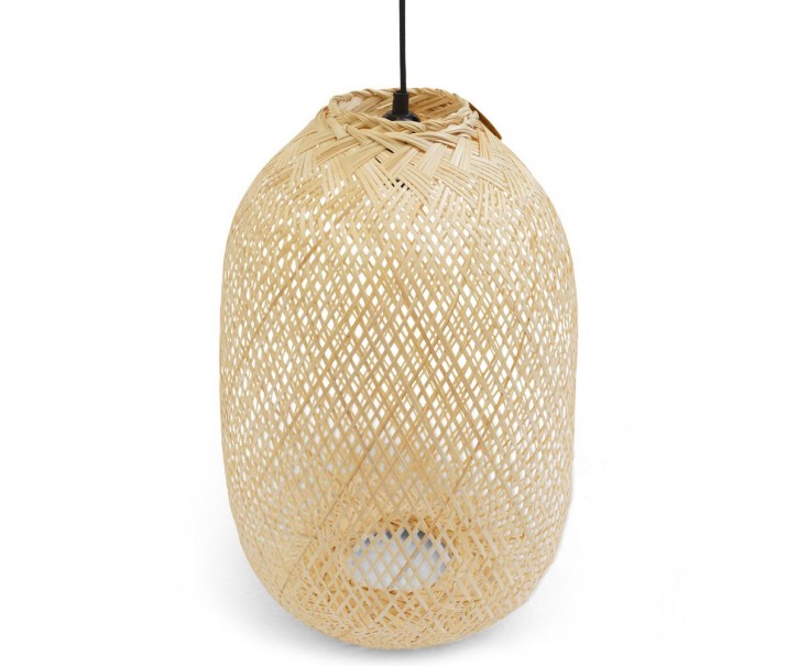 Přírodní válcové stropní světlo z bambusových proužků - Ø 33*49cm Mars & More 